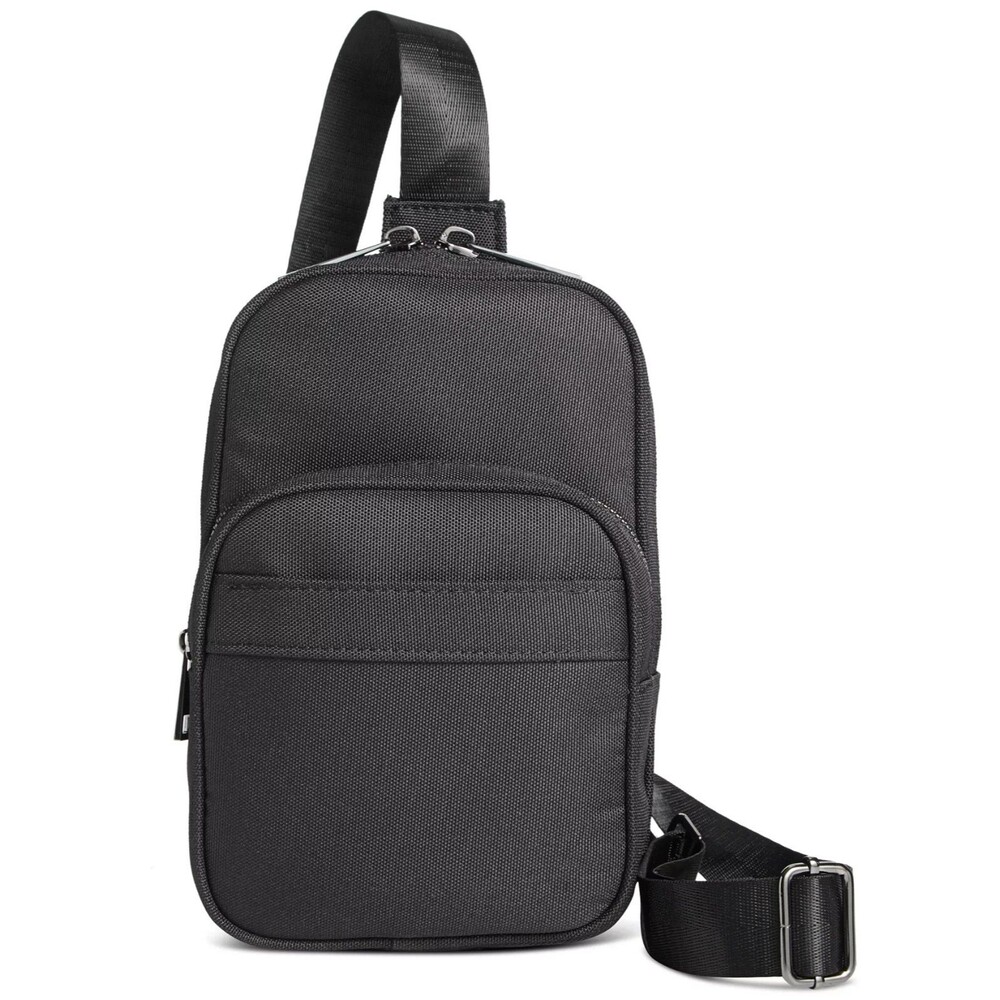 ALFANI Backpack Mens Black Fabric On The Go Camera Bag Sling Adjustable $70